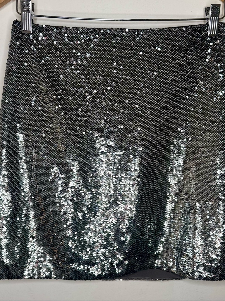 Gap Silver Sequin Mini Skirt Women’s 4 New W Tags Festival Party Disco Sparkly